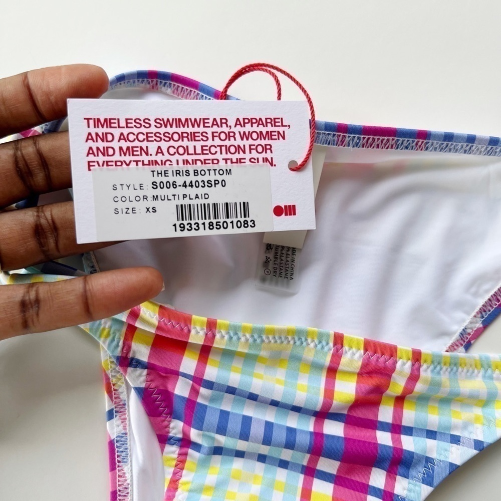 Solid & Striped The Iris Bikini Bottom Multi Plaid - Picture 6 of 7